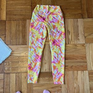 CARBON38 Pink yellow and orange tie die leggings size S!!!